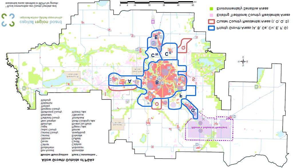 Grandfathered Plans Section 8.2 of the REF supports the continued development of plans that were based on the density targets of the previous Growth Plan - Capital Region Growth Plan: Growing Forward.