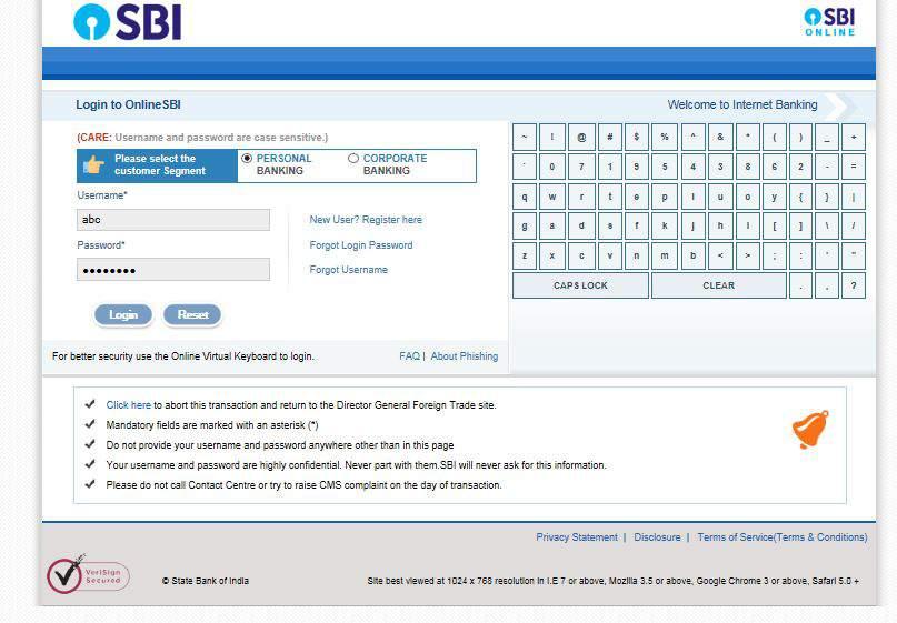 SCREEN: SCR-8 f) Choose the required payment interface [Net Banking / Credit Card /