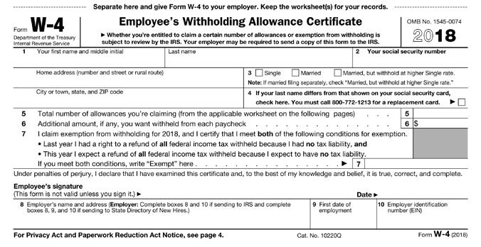 ber of allowances or claim exempt in order to prevent overwithholding. (See IRS Publication 505 Tax Withholding and Estimated Tax, irs.gov/pub/irs-pdf/p505.