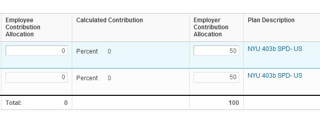 Contribution Allocation column 4 Note: This allocation will be used for the non-match 5% employer contribution Click [Continue] 5.