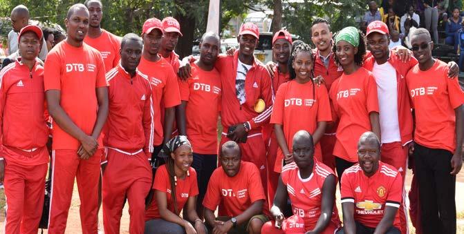 The Service Excellence team shows their patriotism during the M-Kenya Daima initiative DTB Shines at Interbank Games DTB participated in the interbank games organised by the Kenya Institute of