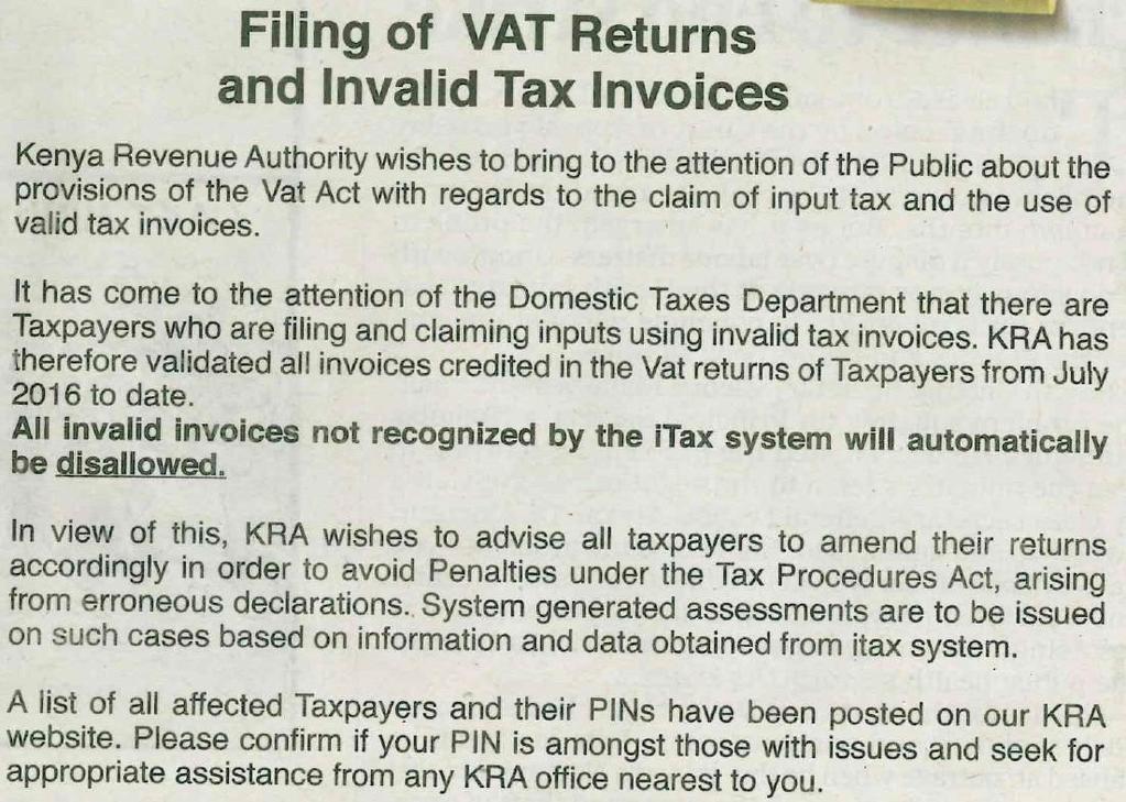 Current VAT filing