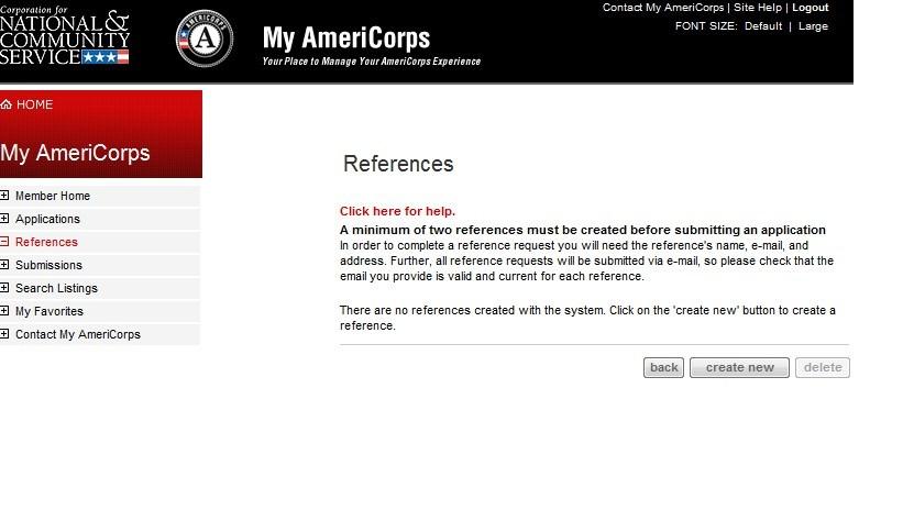 Before submitting an application to a program, you will have to create references.