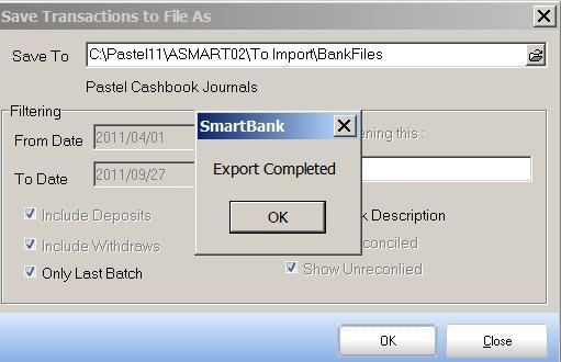 back to the SmartBank batch and edit the Ledger Descriptions and then re-export the batch.