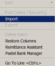 Importing Deposits and Withdrawals into Pastel Accounting Go to the Process/cashbook/Payments (or