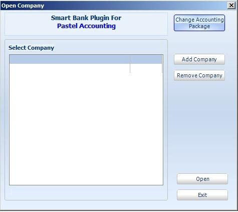 Stand Alone, Pastel, QuickBooks etc 2 - Add / Remove Company -> Choose & find (or Remove) the correct company folder on your hard drive or server 3 Open the selected company / Set of accounts in