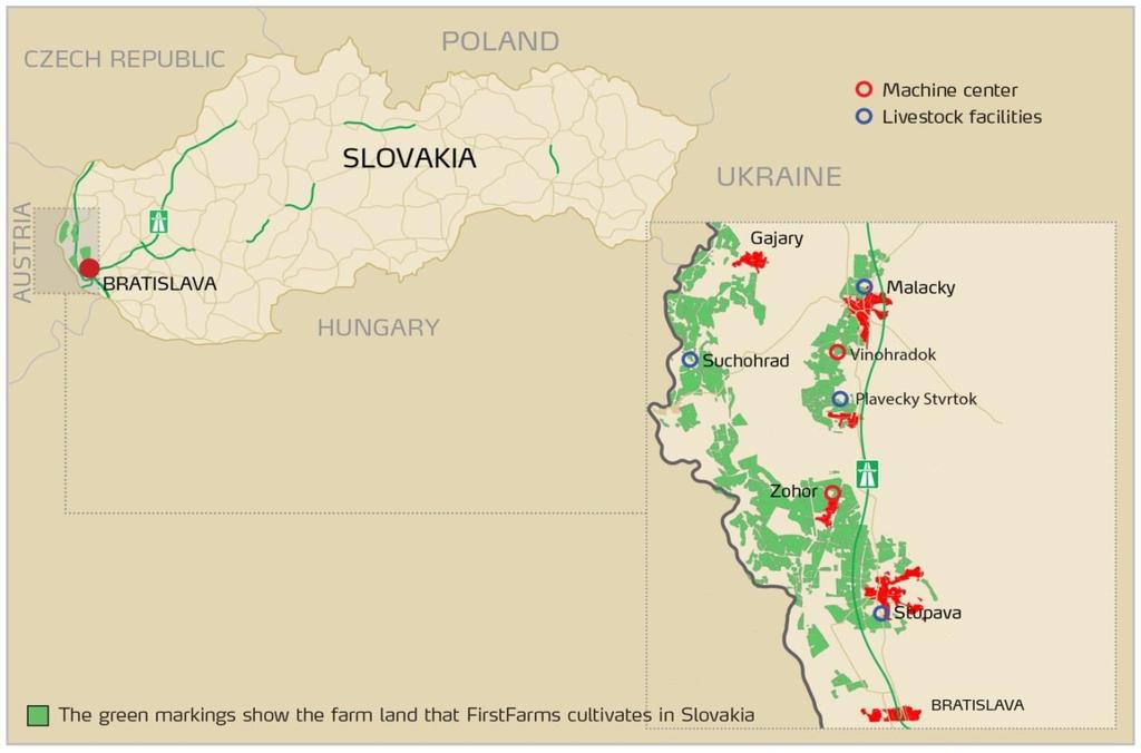 Figure 6 FirstFarms in Slovakia The main part of the cultivated land in Slovakia is leased land, and the leasing periods are between 1 and 15 years. The approx.