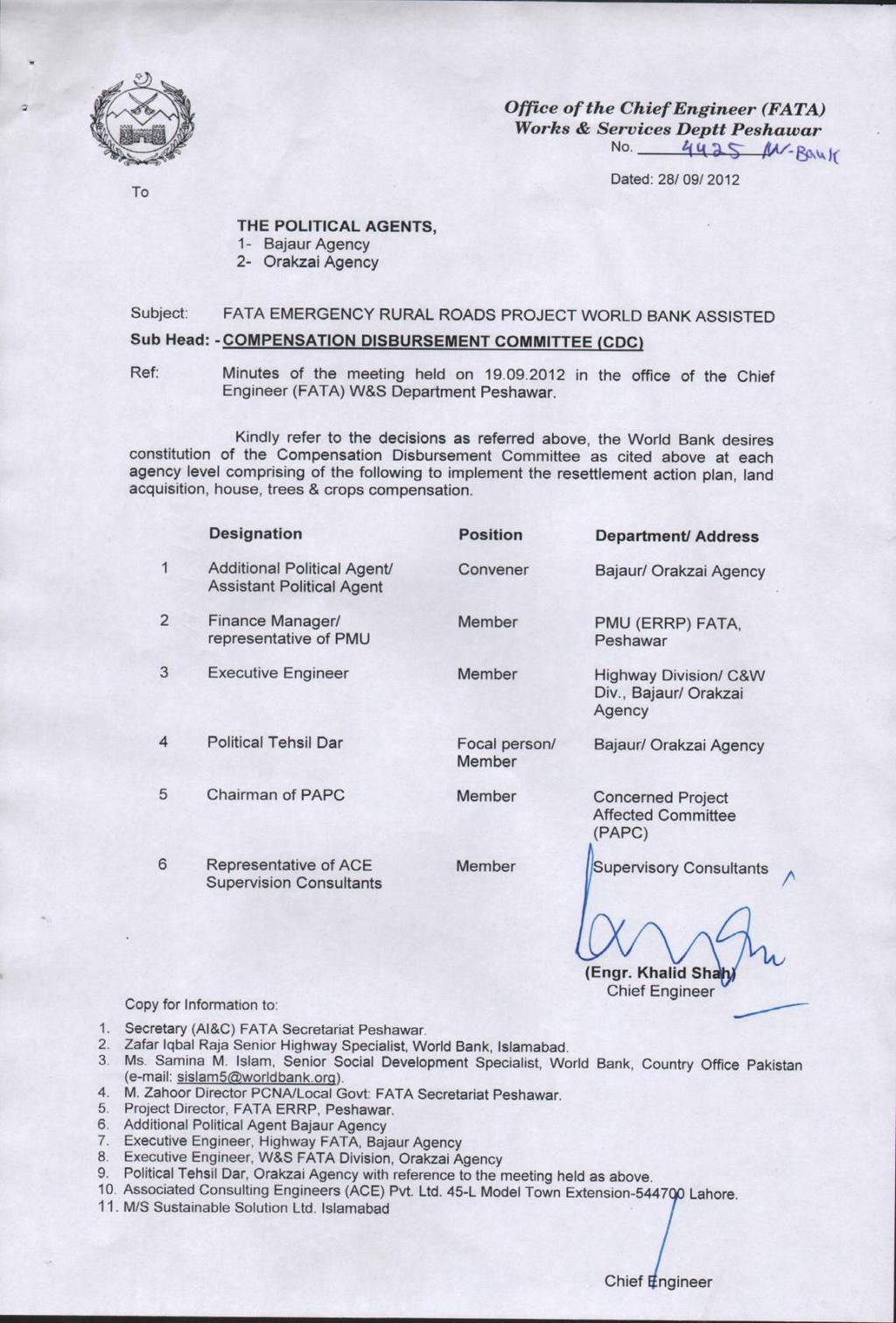 Annexure VI- Notification for