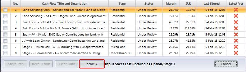 Note: Screenshot depicts Consolidate Report for full version of DF (8 options/stages). DF Lite only accom odates 2.