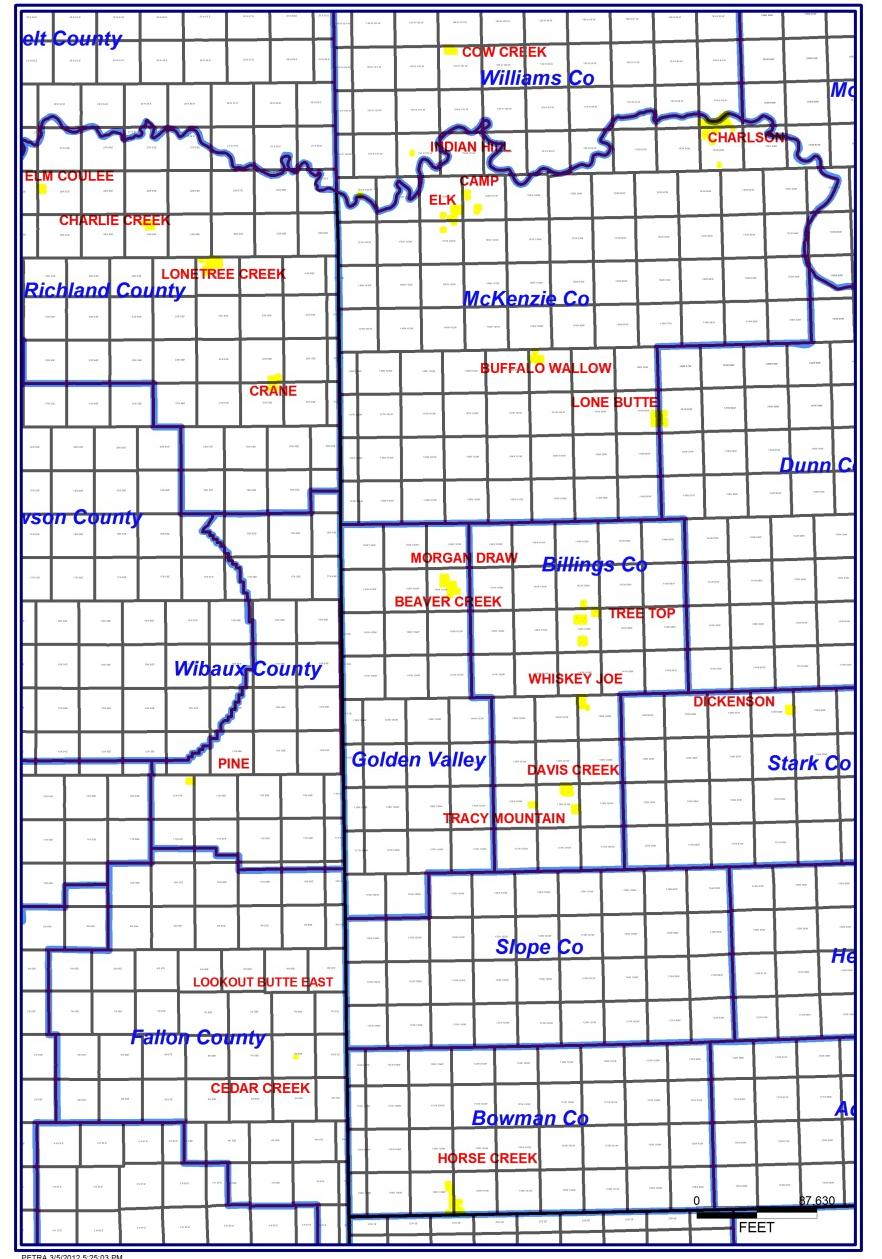 Williston Basin Located in North Dakota and Montana Williston Basin properties include: Horse Creek, Charlson Madison Unit, Cedar Creek MT, Lookout Butte East, Pine, Beaver Creek and others Bakken