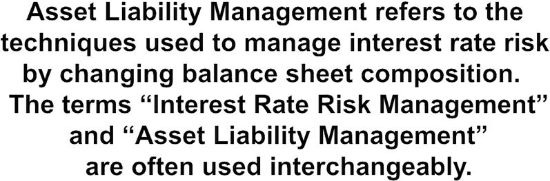 CAMEL C Capital A Asset Quality M Management E Earnings L Asset/Liability Management 23 Asset Liability Management Essentials Interest Rate Risk and Asset Liability Management Interest