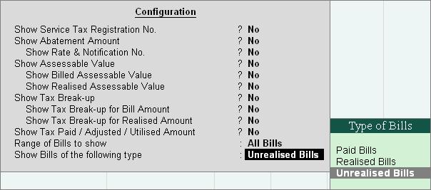 Input Credit Summary In the earlier service Tax Module of Tally.ERP 9, Purchase of Services recorded were not displayed in the Input Credit Form till the payment was made to Service Provider.