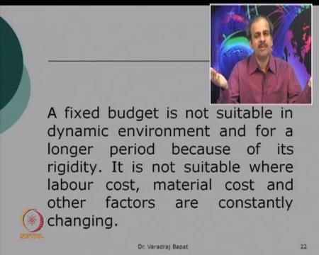 Now, first is fixed budget. As the name suggests, it is fixed in nature. So, it is not programmed or arranged in such a way, that it can be change with the level of activity.