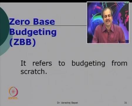 (Refer Slide Time: 36:58) There is one more interesting concept, known as zero based budgeting.