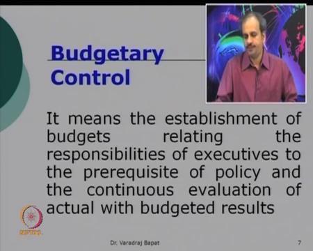 (Refer Slide Time: 11:43) So, what it means is, the establishment of budgets, relating the responsibilities of executives, to the prerequisites of policies.