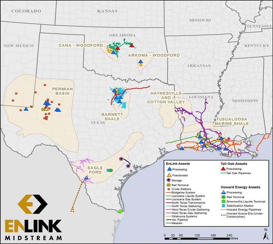 EnLink s Focused Areas for Growth Strategically Positioned MLP The Tall Oak acquisition is the next step in positioning EnLink as a midstream leader in North America s best resource plays
