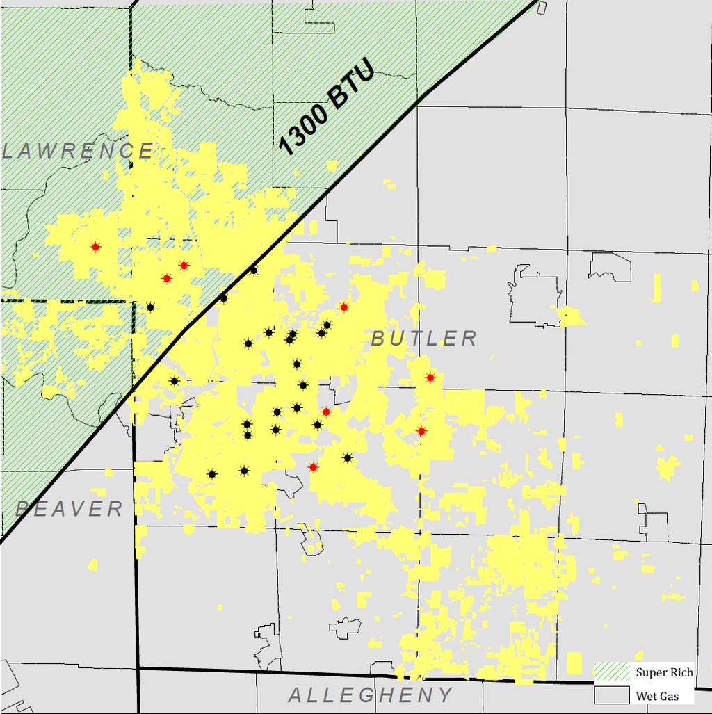 Butler Operated Upper Devonian / Burkett Results 30-Day Sales Rate (Average Per Well) 1 Butler Operated Area Well Name Lateral Length Total (Mcfe/d) % Liquids Total Ethane Rejection (Mcfe/d)