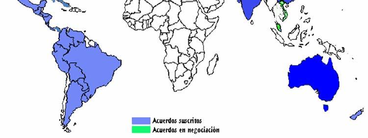 (Iceland( Iceland, Norway, Switzerland,, Liechtenstein) Venezuela Colombia Ecuador Peru Mercosur (Uruguay, Brazil, Paraguay, Argentina) Cuba Australia