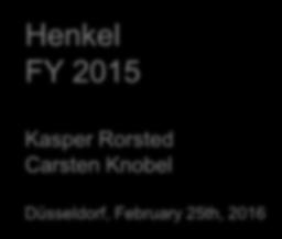 Henkel FY 2015 Kasper Rorsted Carsten