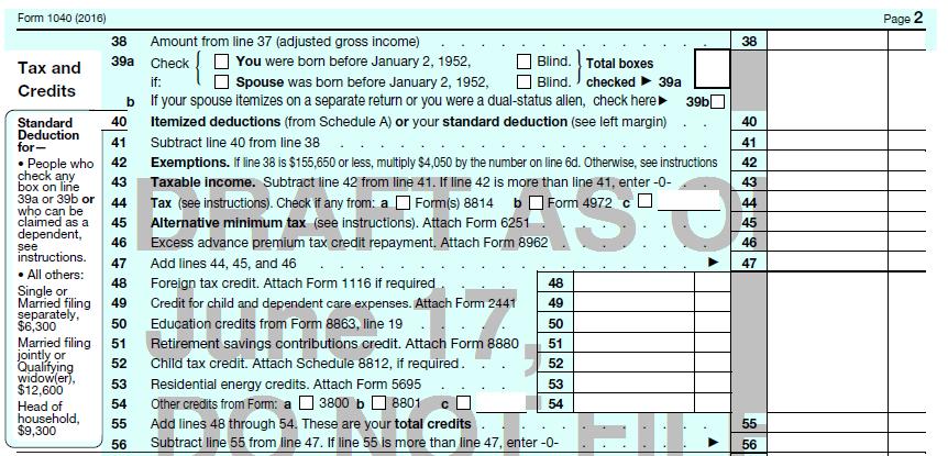 Tax and Credits Advance payment of the Premium Tax Credit (APTC): If the taxpayer received APTC, they must file a tax return, including Form 8962; make sure the information from Form 8962 carried