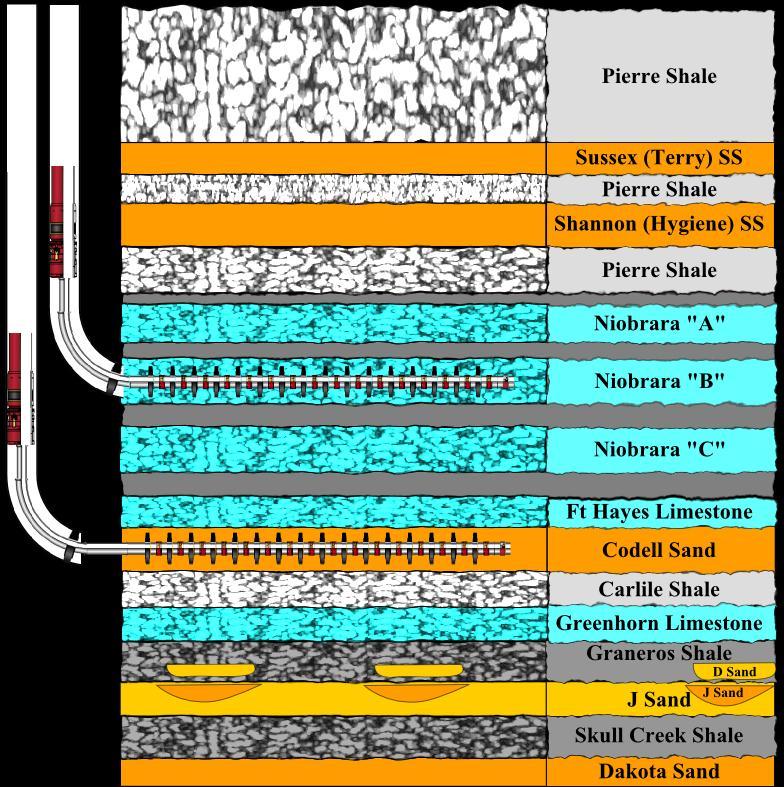 DJ Basin Stratigraphic Column Multiple Target Zones Current PDC Horizontal Program Data Drilling 3 to 5 well pads ~4,000 average lateral length 16 frac stages per well Drill time of 12-15 days spud