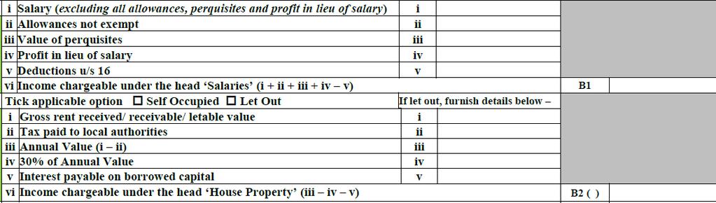ADDITIONAL DETAILS OF SALARY & HOUSE PROPERTY As shown above, from A.Y. 2018-19, the detailed calculation for salary and house property has to be shown such as allowances, perquisites, deductions etc.