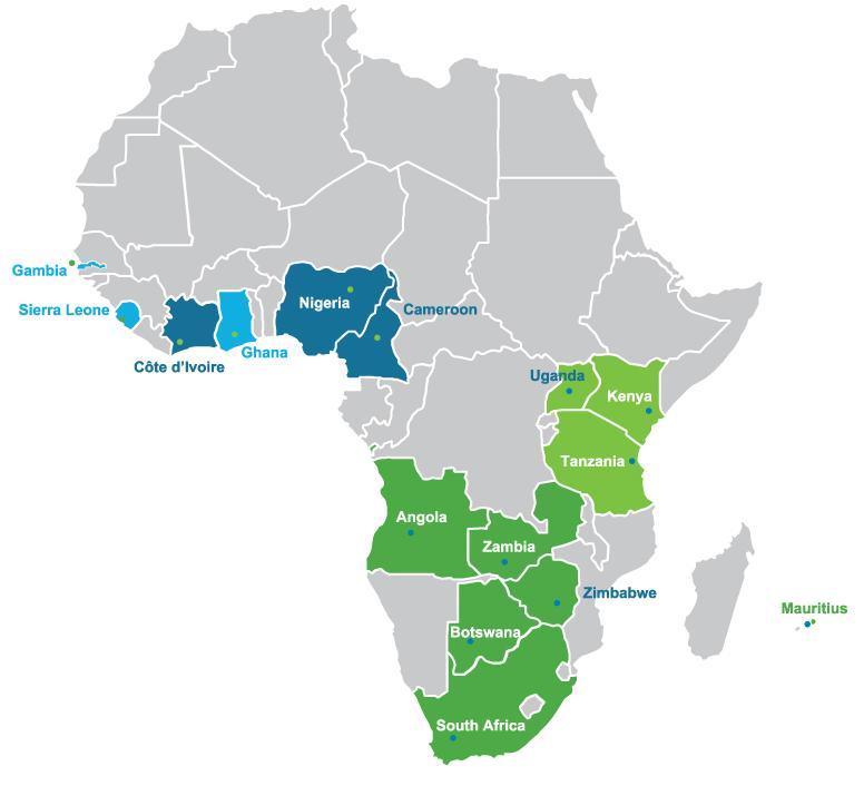 Africa Build on a strong foundation and unique footprint Strong market share: double digit market shares in 5 markets Services over 1 million Retail customers and over 20,000 corporate clients