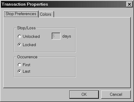 Stop Preferences tab When stops are locked, stop labels are permanently displayed on stopped positions on the Stop Loss tab page. You can use the entries on this tab to unlock stops.