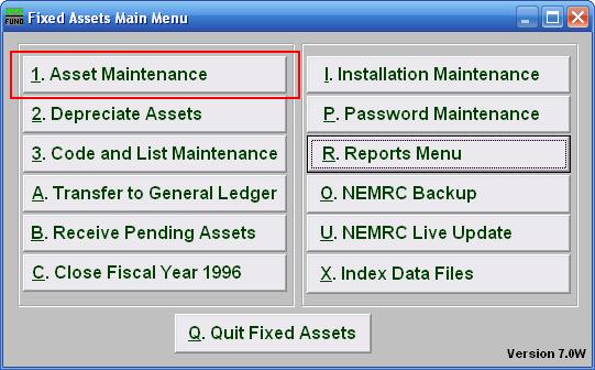 1. Asset Maintenance Table of Contents Asset Maintenance... 2 The General tab... 3 The Accounts tab.