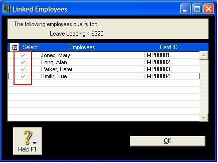 4. Click OK to the wages information window and return to the Payroll Categories list.