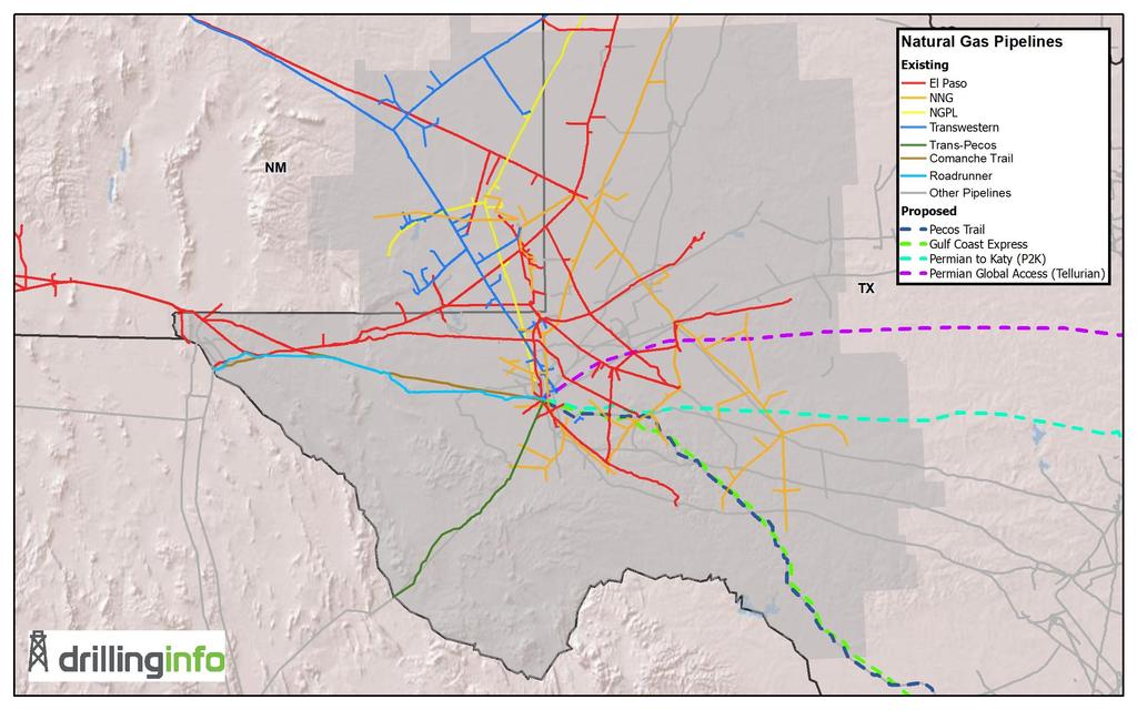 Natural Gas Pipelines Existing and Proposed