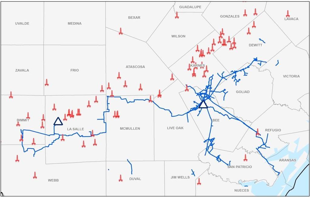 NorthTX and SouthTX Summary North Texas consists of 478 MMcf/d processing capacity in the Barnett Shale and Marble Falls play Primarily POP contracts with fee-based components SouthTX consists of