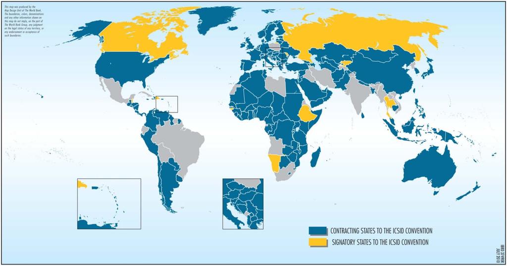 . Map of the ICSID Contracting States and Other Signatories to the ICSID Convention as