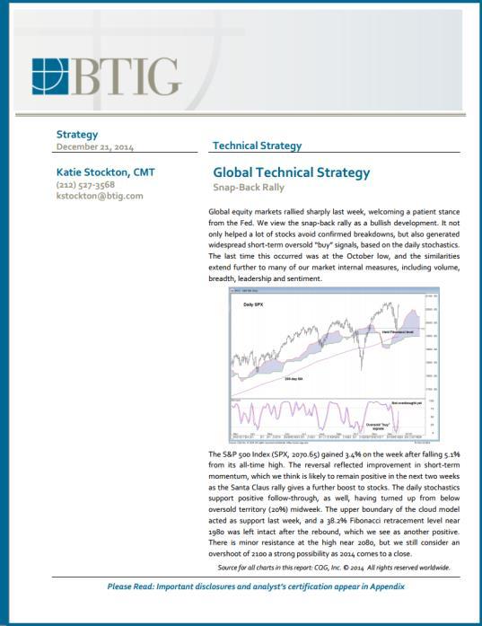 BTIG Technical Strategy Technical Product Offerings Global Technical Strategy.