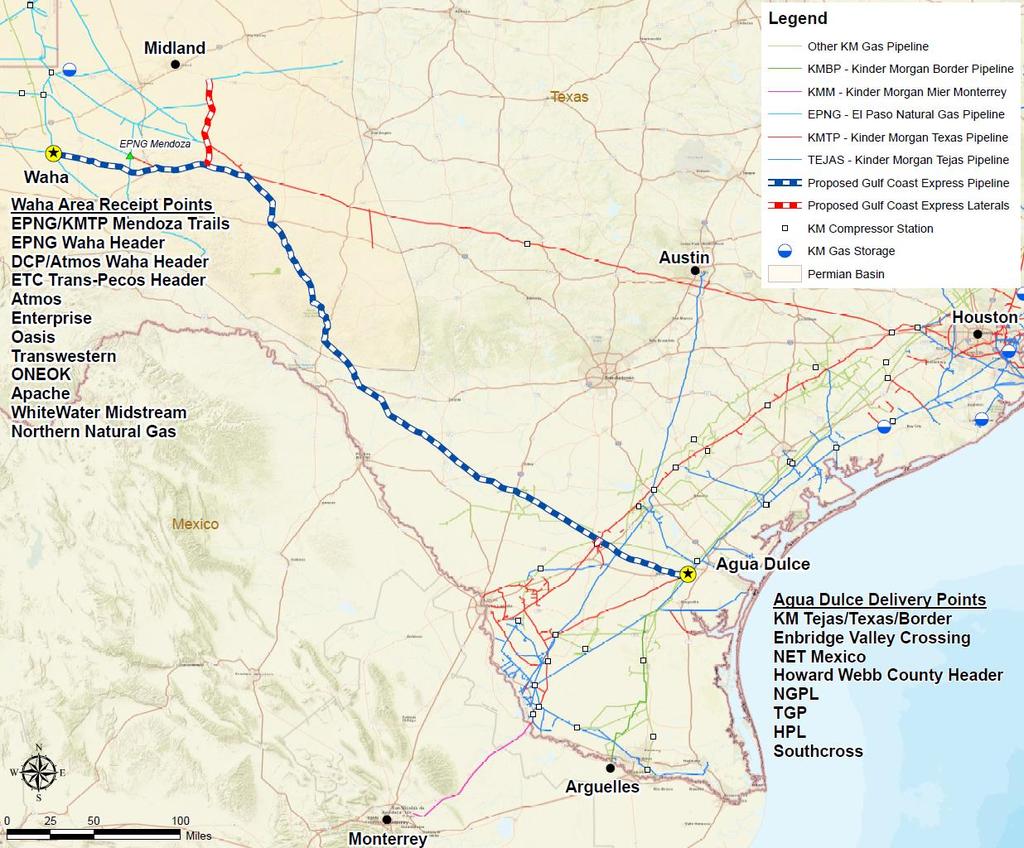 PERMIAN TRANSPORT 550,000 DTH/D on Gulf Coast Express GCX Project Overview Approximately $1.