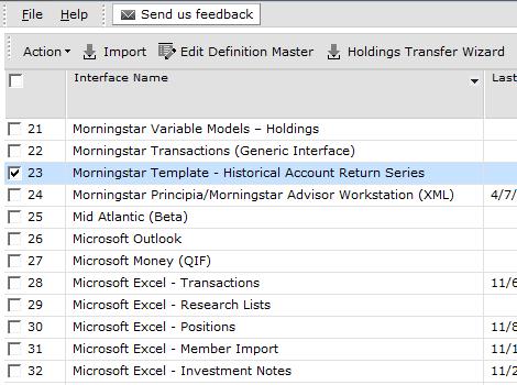 Importing a Historical Returns Spreadsheet How do I import a spreadsheet into Morningstar Office?