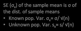 s x = s/ () 5 observatio are take from a sample of kow variace.