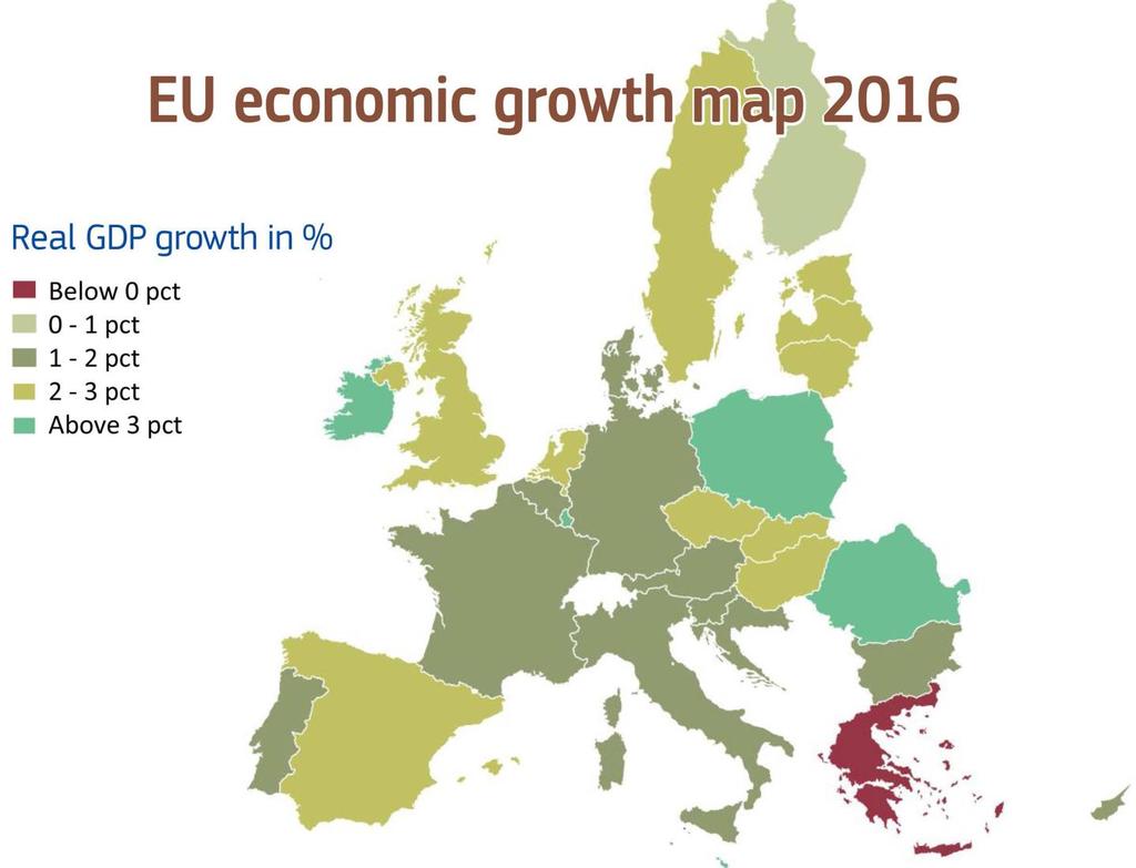 Growth is forecast in all EU countries except Greece in