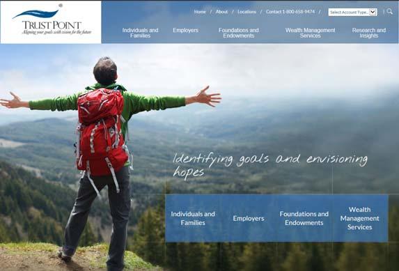 Home Page Type in the web address: www.trustpointinc.com To access your account, go to Select Account Type in the top right corner of the screen.