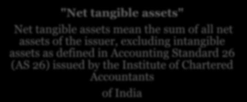 assets of the issuer, excluding intangible assets as