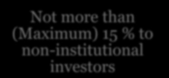 than (Maximum) 15 % to non-institutional investors Not less than (Mimimum) 75% to QIBs, 5 %