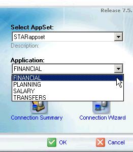 Application chosen at log-in Financial Application (For all STAR users) STAR Applications Planning Application (For SFA access only) Salary Application (For input to make BPC file) Transfers