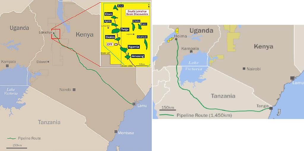 Uganda (estimated reserves of 1.7 billion barrels) and the South Lokichar Basin in neighboring Kenya (estimated reserves of up to 1 billion barrels).