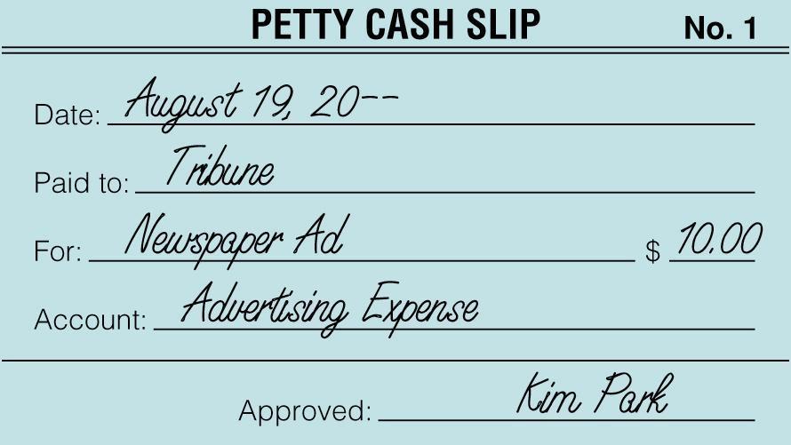 5-4: Petty Cash page 15 USING OR MAKING PAYMENTS FROM THE PETTY CASH FUND