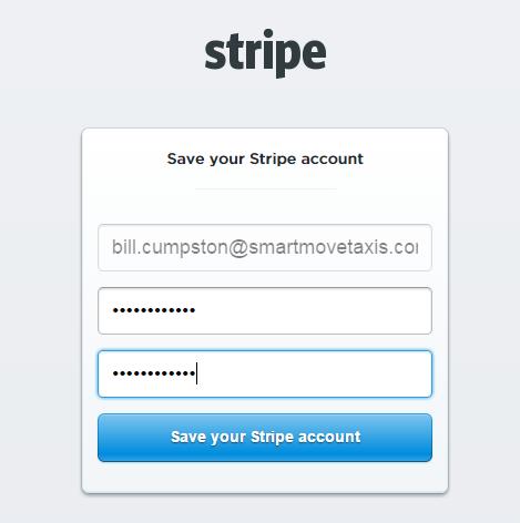 An email will be sent to the email address specified above requesting a password be set. Note that this step authorises SmartMove to create transactions on the fleet s Stripe account.