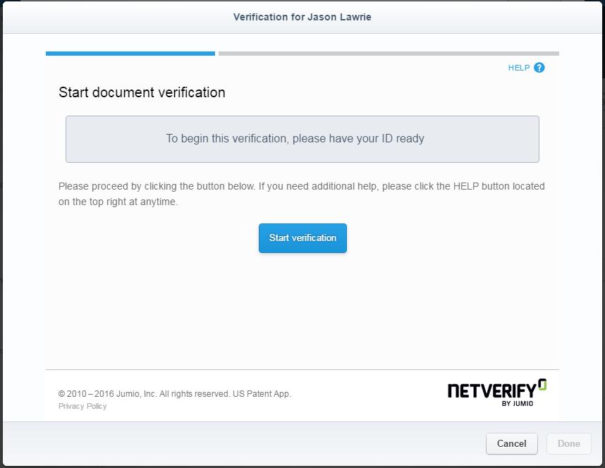 Figure 18 Complete identity verification link Click on Verify now next to the bank account name listed in the