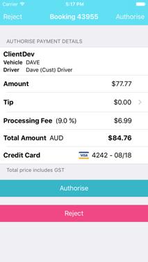 Once the driver has completed the booking and requests an in-app payment from the customer (refer to section 5 for