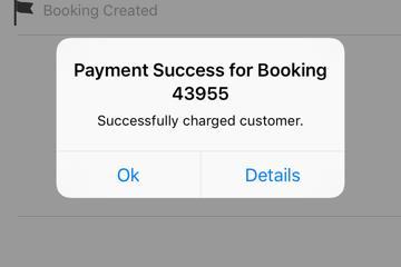 Figure 35 App Payment Pending Message Once the transaction has been