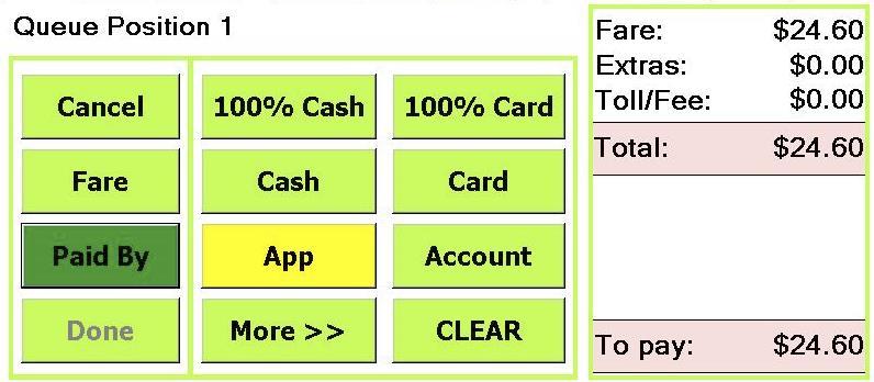 5.2 Registered Credit Card App Booking When an app created booking (with a registered credit card) is completed the driver will have the option to charge