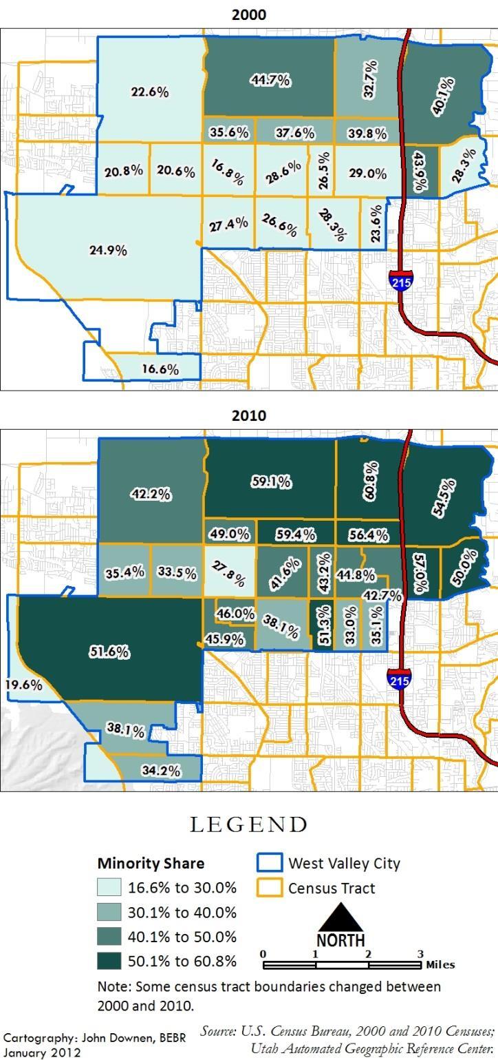 The northern and southwestern regions of West Valley City do not have any dots in Figure 3, because these are manufacturing centers rather than single-family residential neighborhoods.